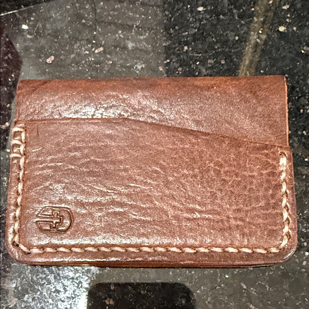 Elegant Brown Leather Card Holder